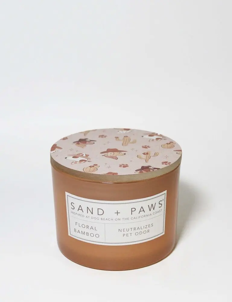 Sand + Paws Floral Bamboo 12 Oz Scented Candle