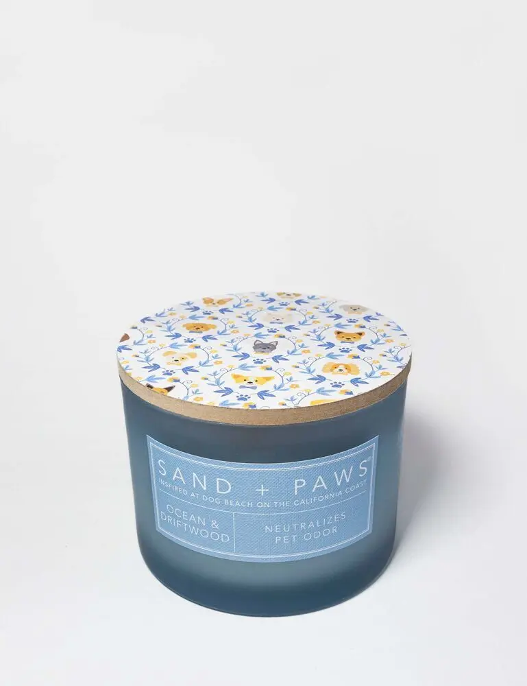 Sand + Paws Ocean & Driftwood 12 Oz Scented Candle