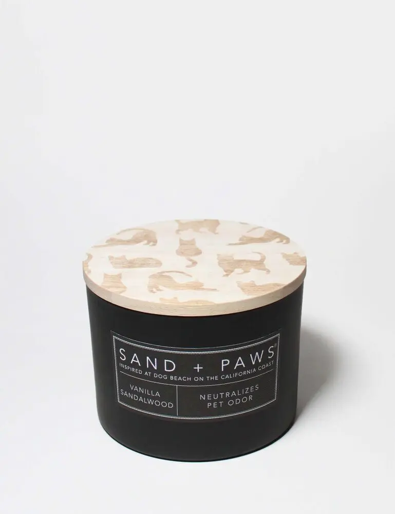 Sand + Paws Vanilla Sandalwood 12 Oz Scented Candle